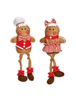 Randkruk peperkoekfiguur van textiel bruin (B/H/D) 22x62x13cm