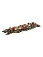 Adventdecoratie van hout/glas/kunststof (B/D/H) 63x16x8cm