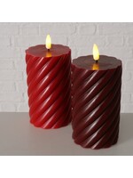 LED candle Wrap, 2 ass., Candle, H 12,50 cm, D 7,50 cm, Paraffin paraffin colour-mix
