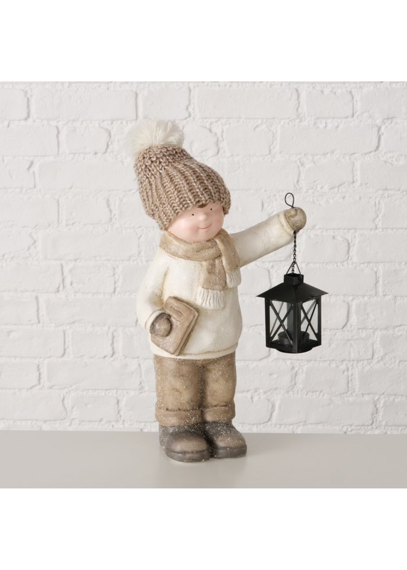 Figurine Charlie, With tealight holder, Boy, H 38,30 cm,