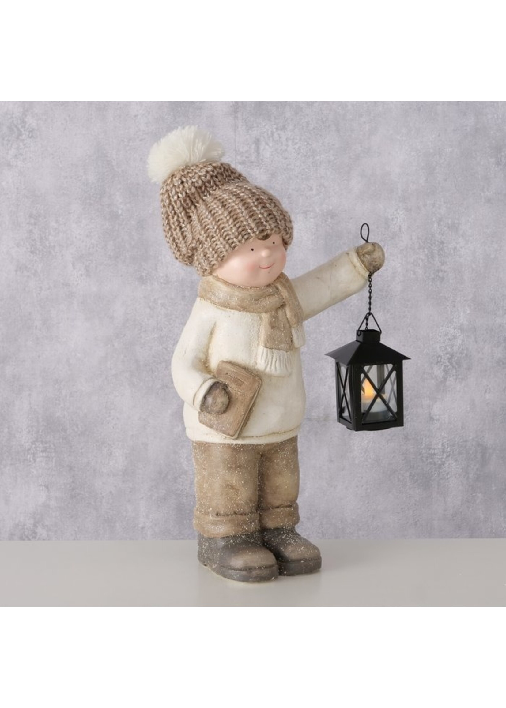 Figurine Charlie, With tealight holder, Boy, H 38,30 cm,