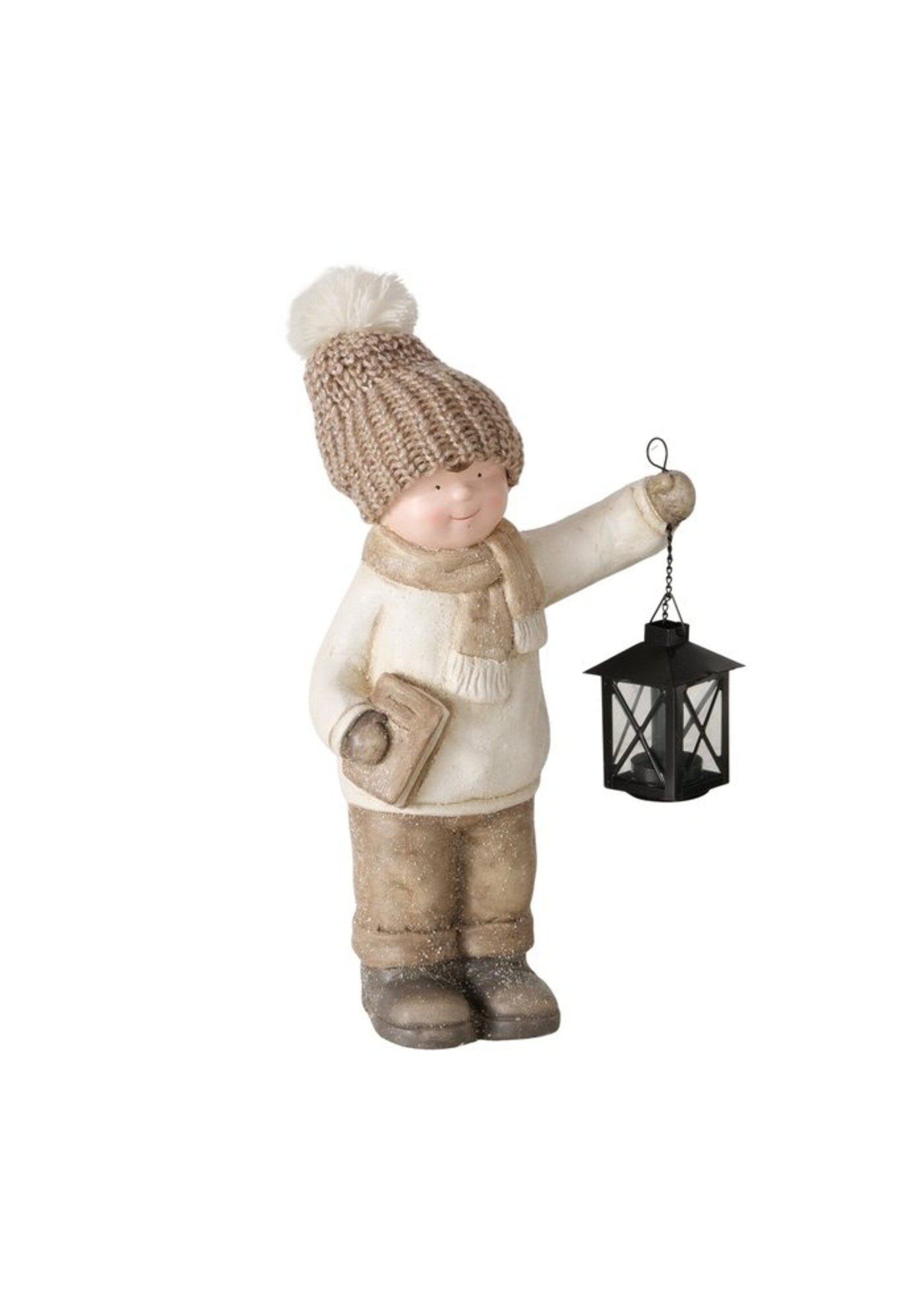 Figurine Charlie, With tealight holder, Boy, H 38,30 cm,