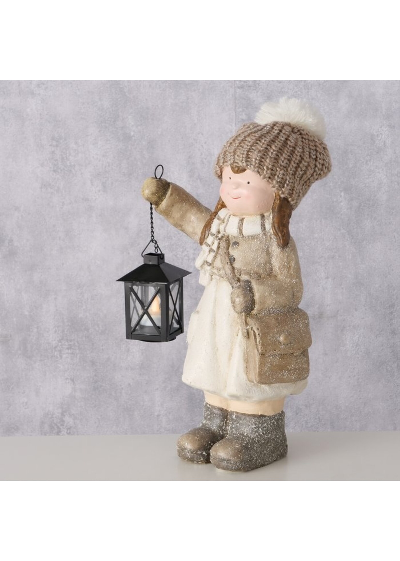Figurine Charlie, With tealight holder, Girl, H 38,00 cm,