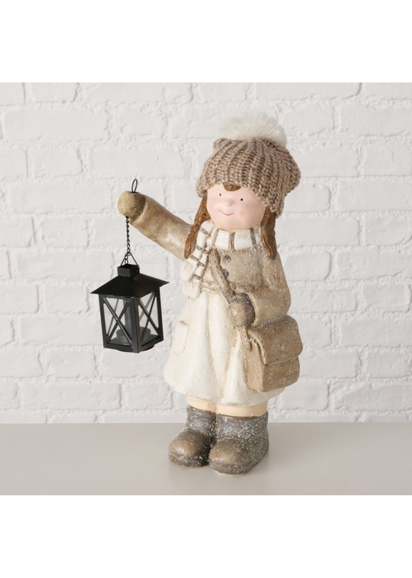 Figurine Charlie, With tealight holder, Girl, H 38,00 cm,