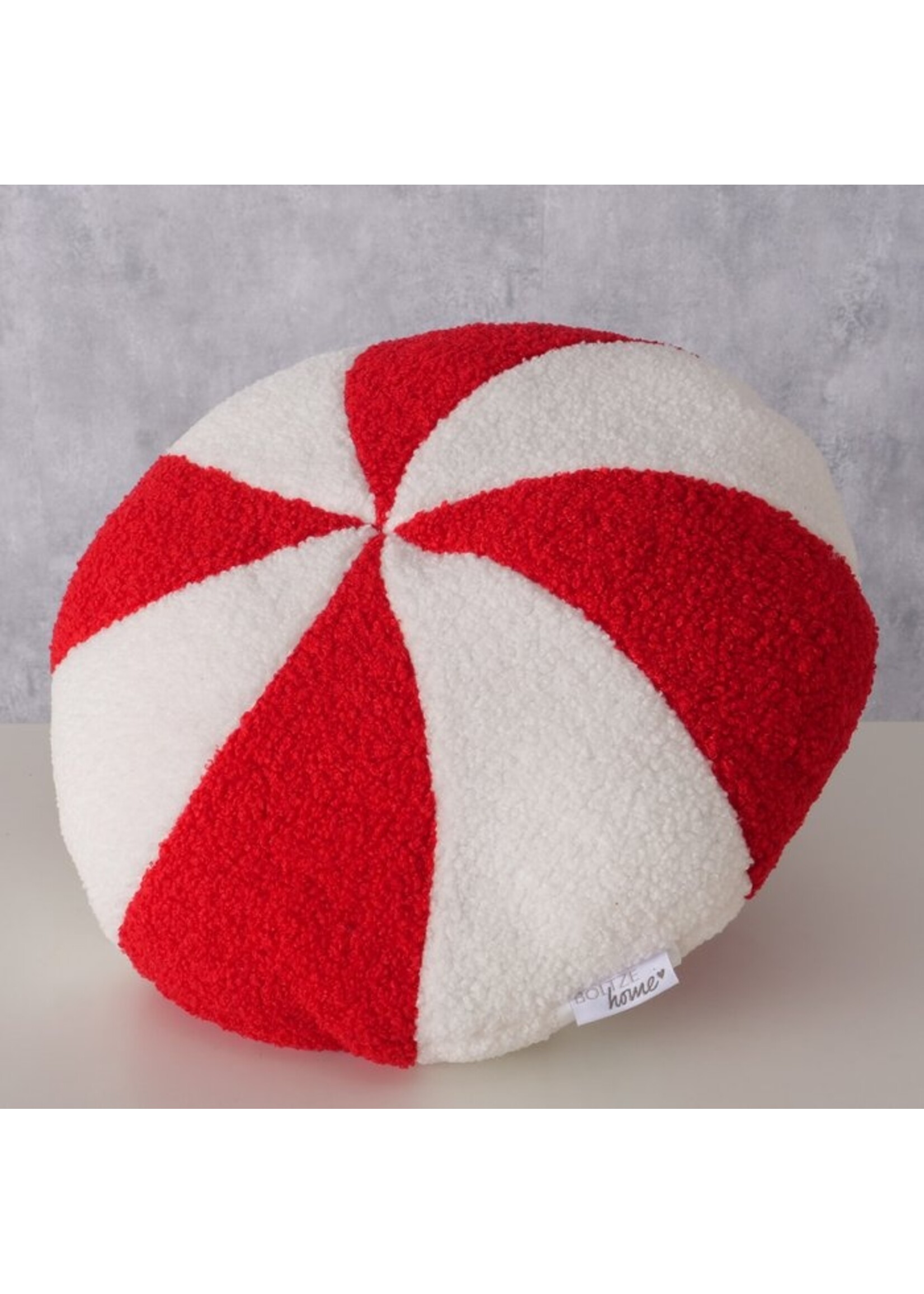 Pillow Bonby,  Round,Red, White