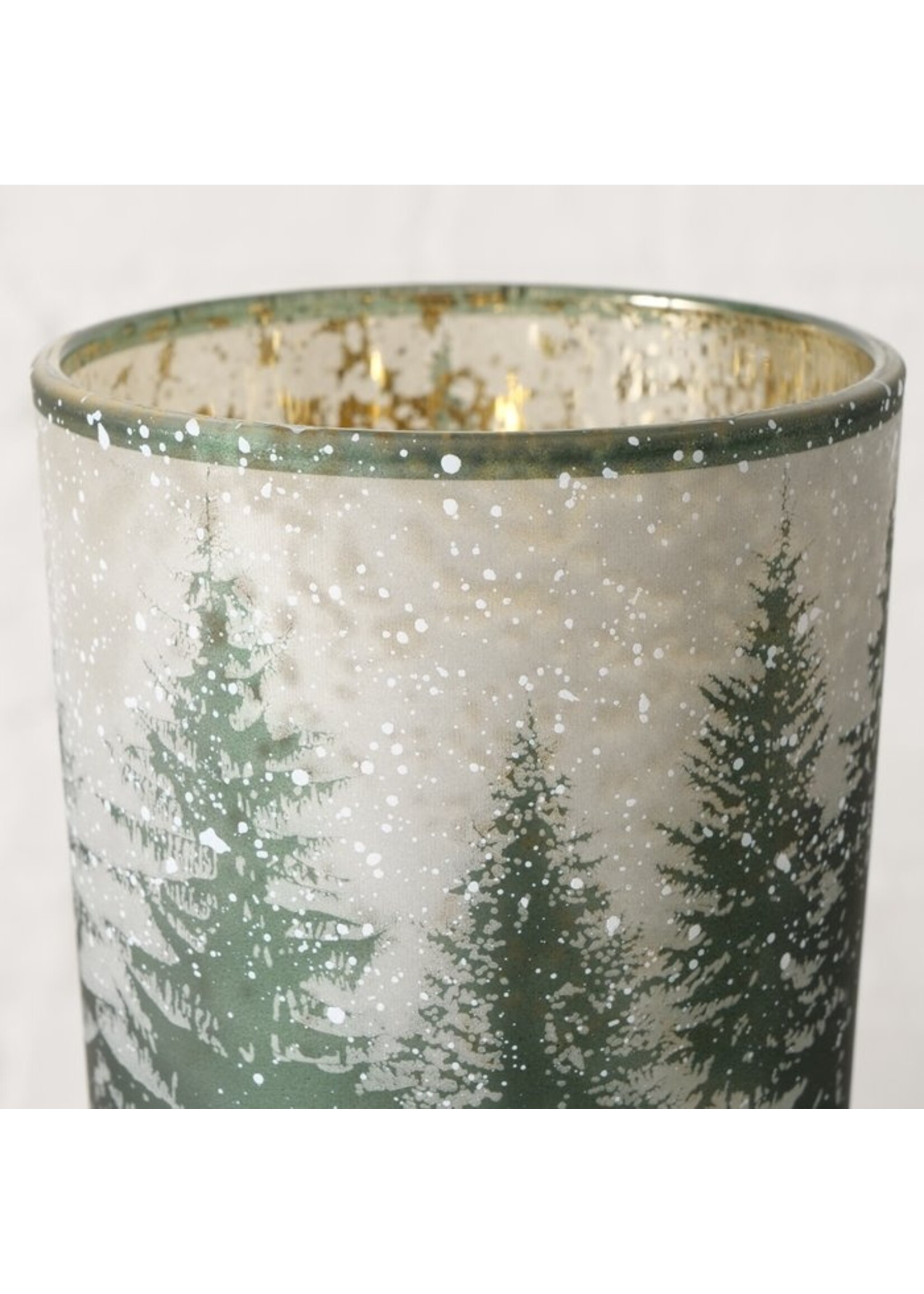 Windlight Elmas, Round, H 12,50 cm, Glass lacquered