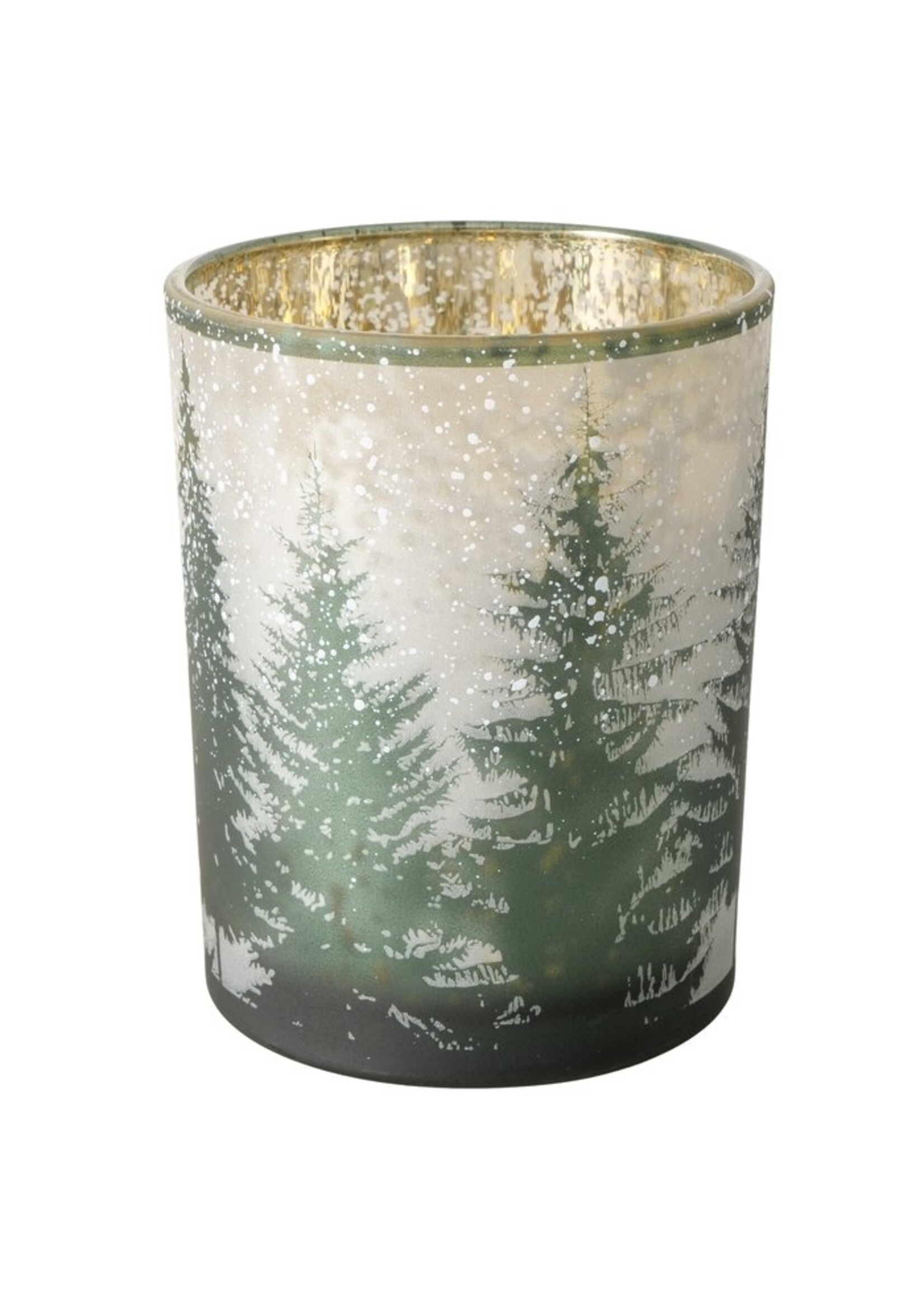 Windlight Elmas, Round, H 12,50 cm, Glass lacquered