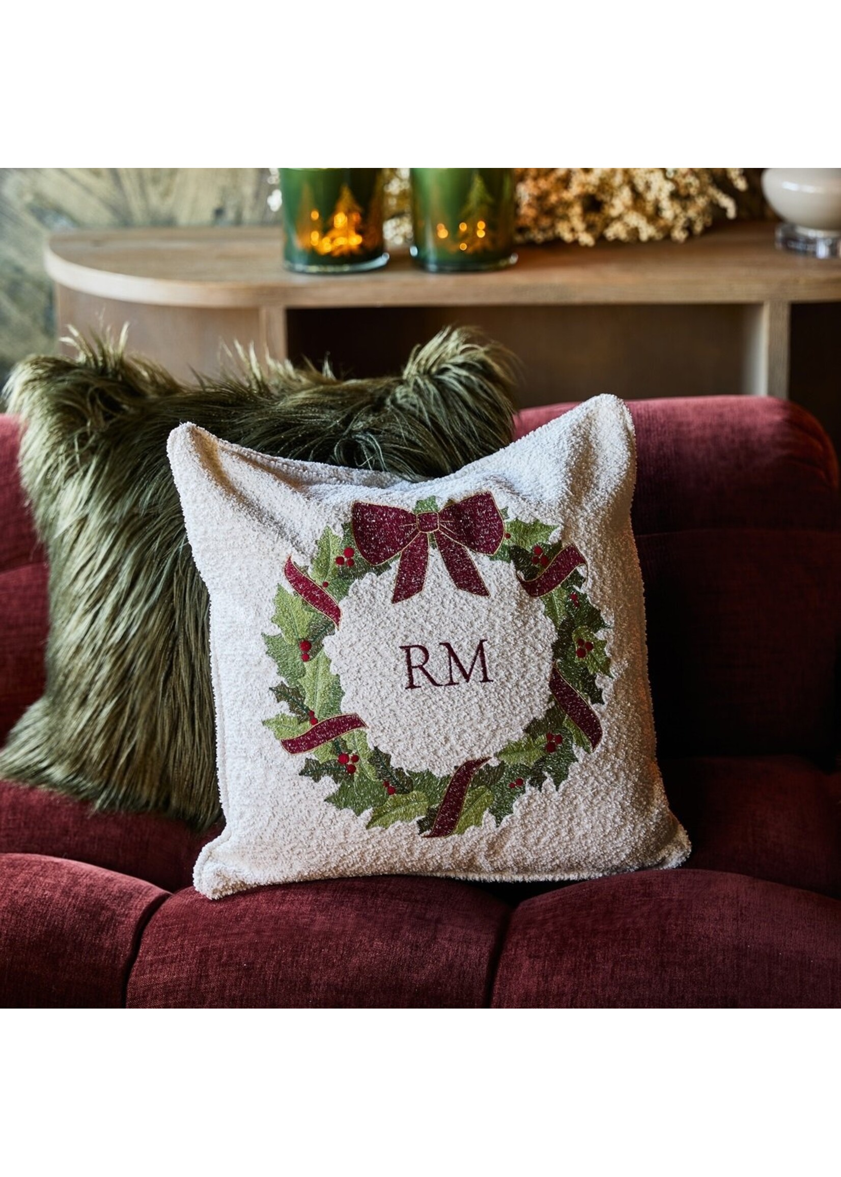 Christmas Wreath Pillow Cover