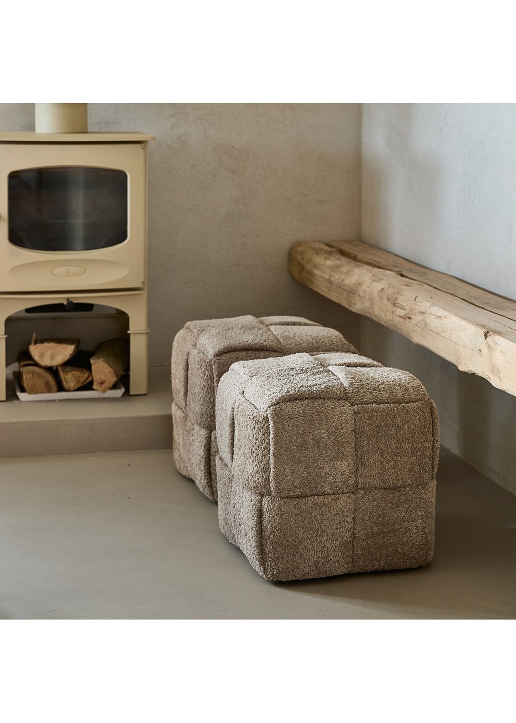 Riviera Maison Qbic Stool 40x45 Soft Walnut Riviera Maison