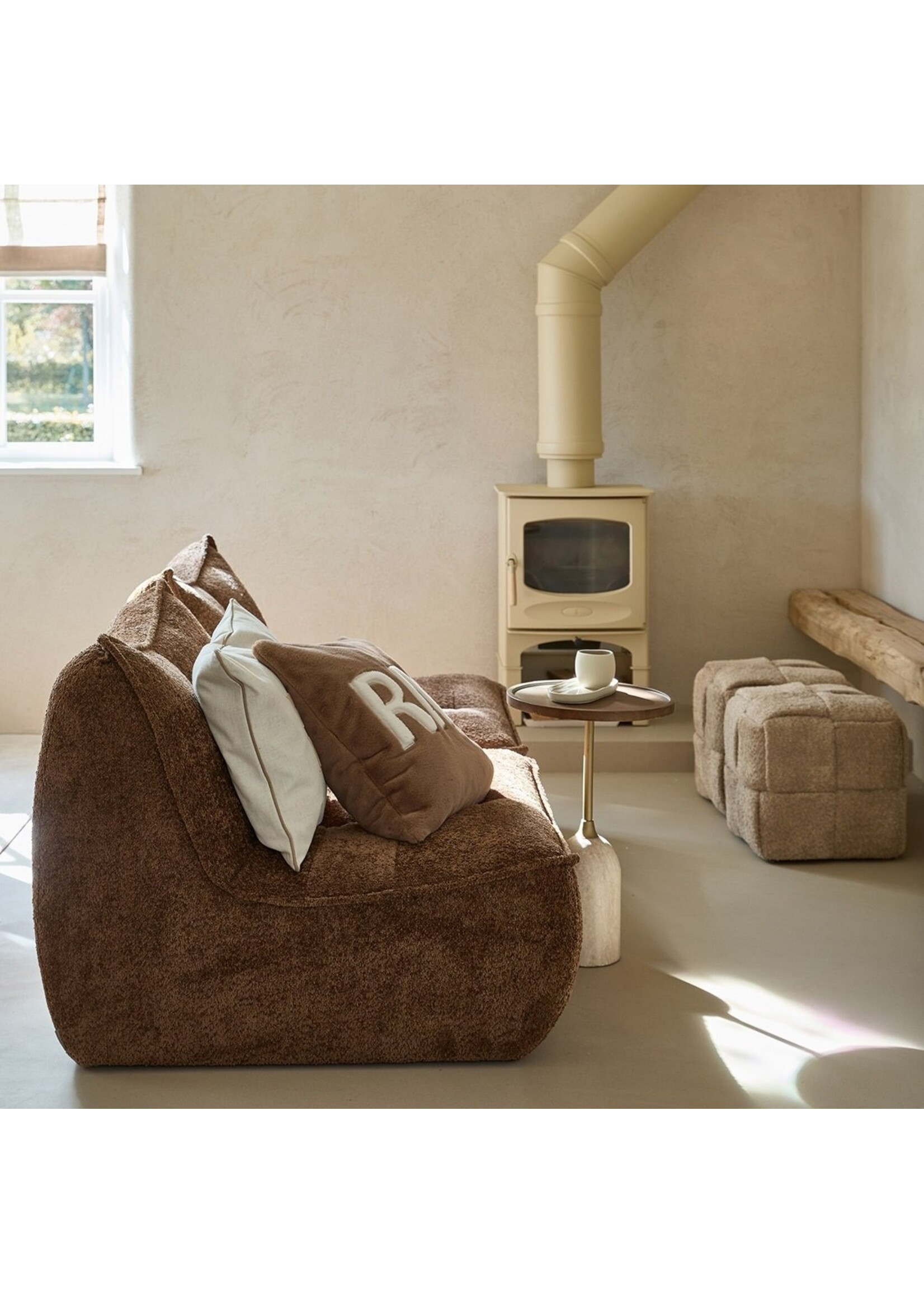 Riviera Maison Qbic Stool 40x45 Soft Walnut Riviera Maison