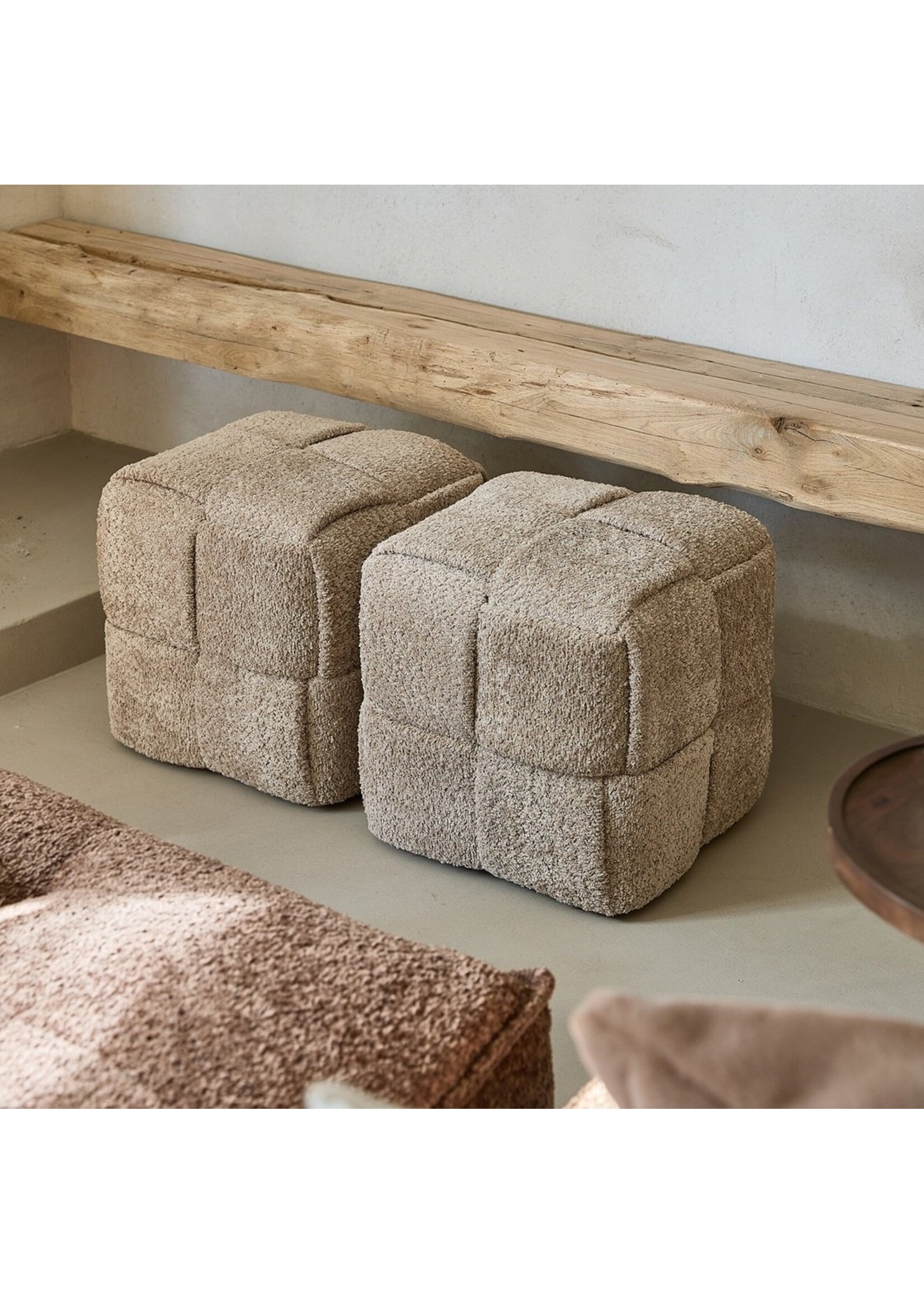 Riviera Maison Qbic Stool 40x45 Soft Walnut Riviera Maison