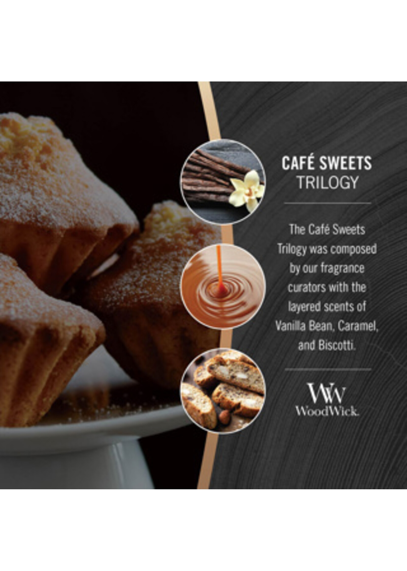 Woodwick WoodWick Trilogy Café Sweets Ellipse Candle