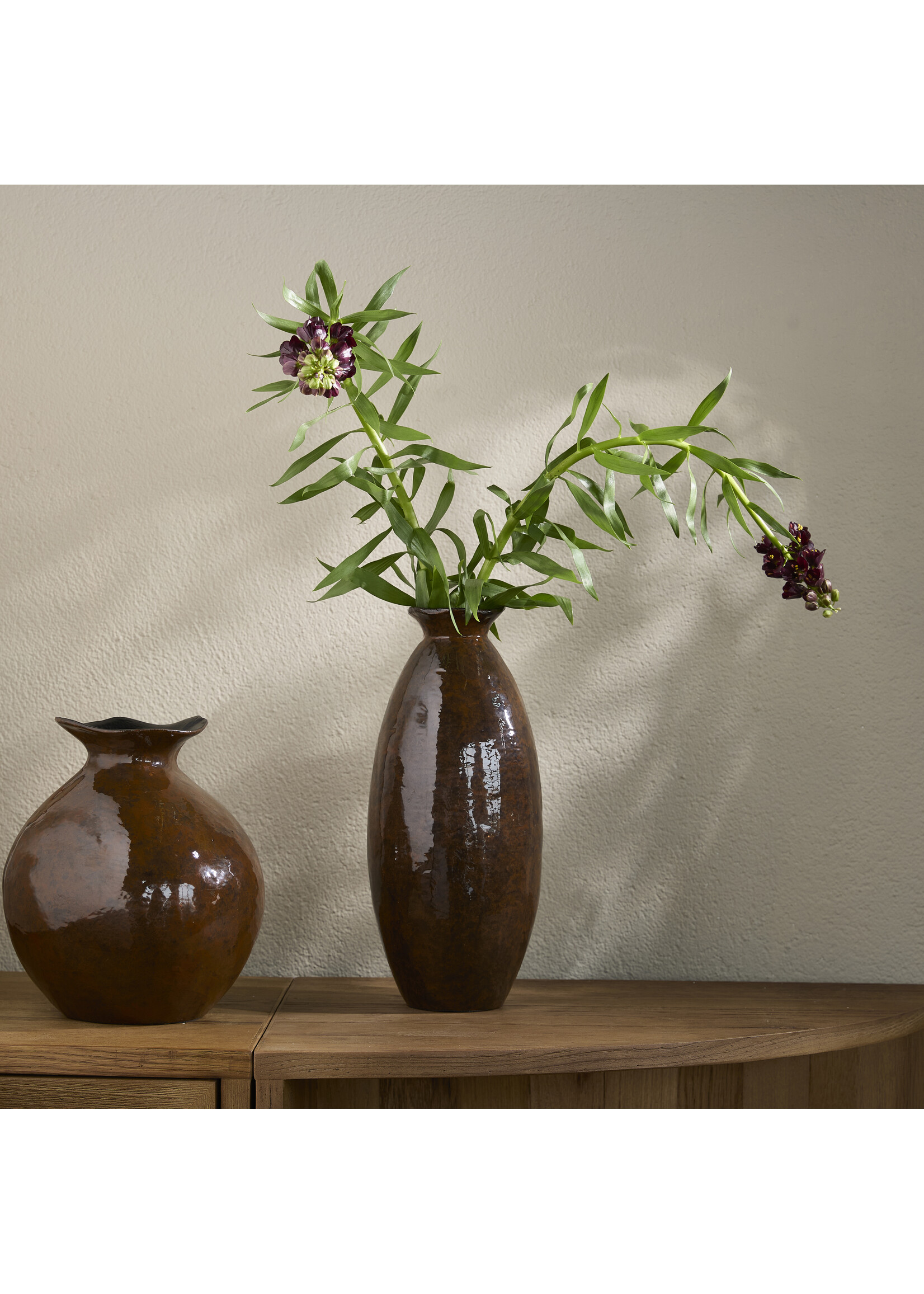 Riviera Maison Lunaro Vase Tall Forest Brown