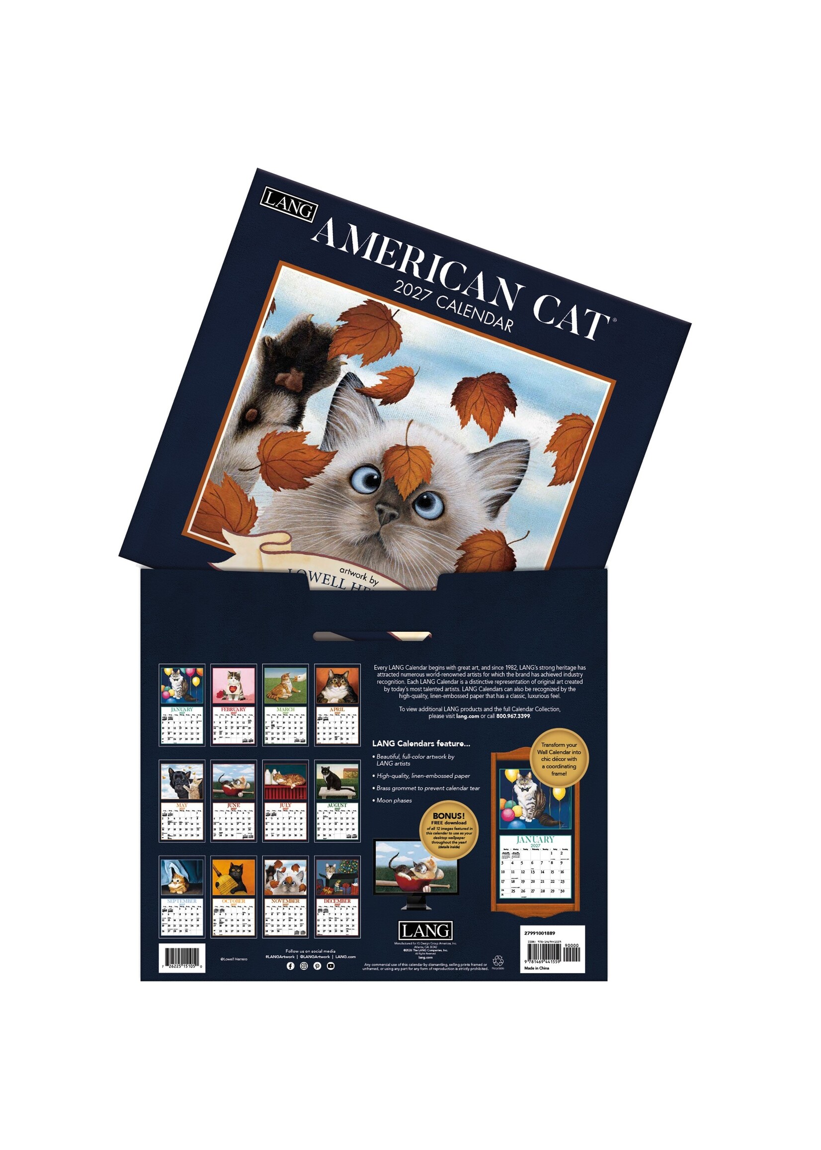 Lang American Cat Lang Calendar 2027