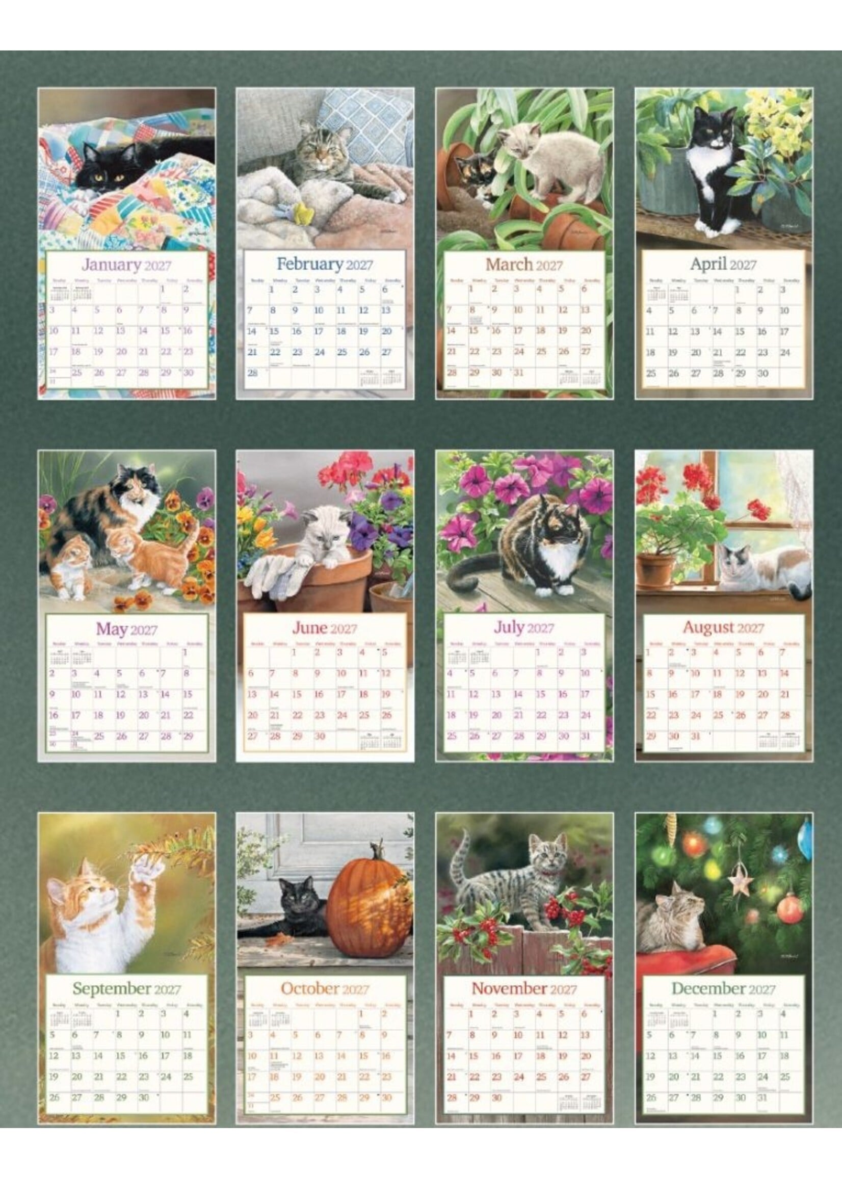 Lang Cats in the country Lang Calendar 2027