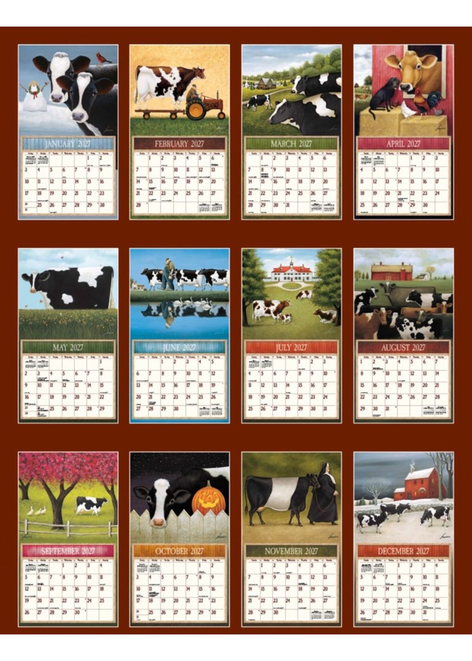 Lang Cows, Cows, Cows Lang Calendar 2027