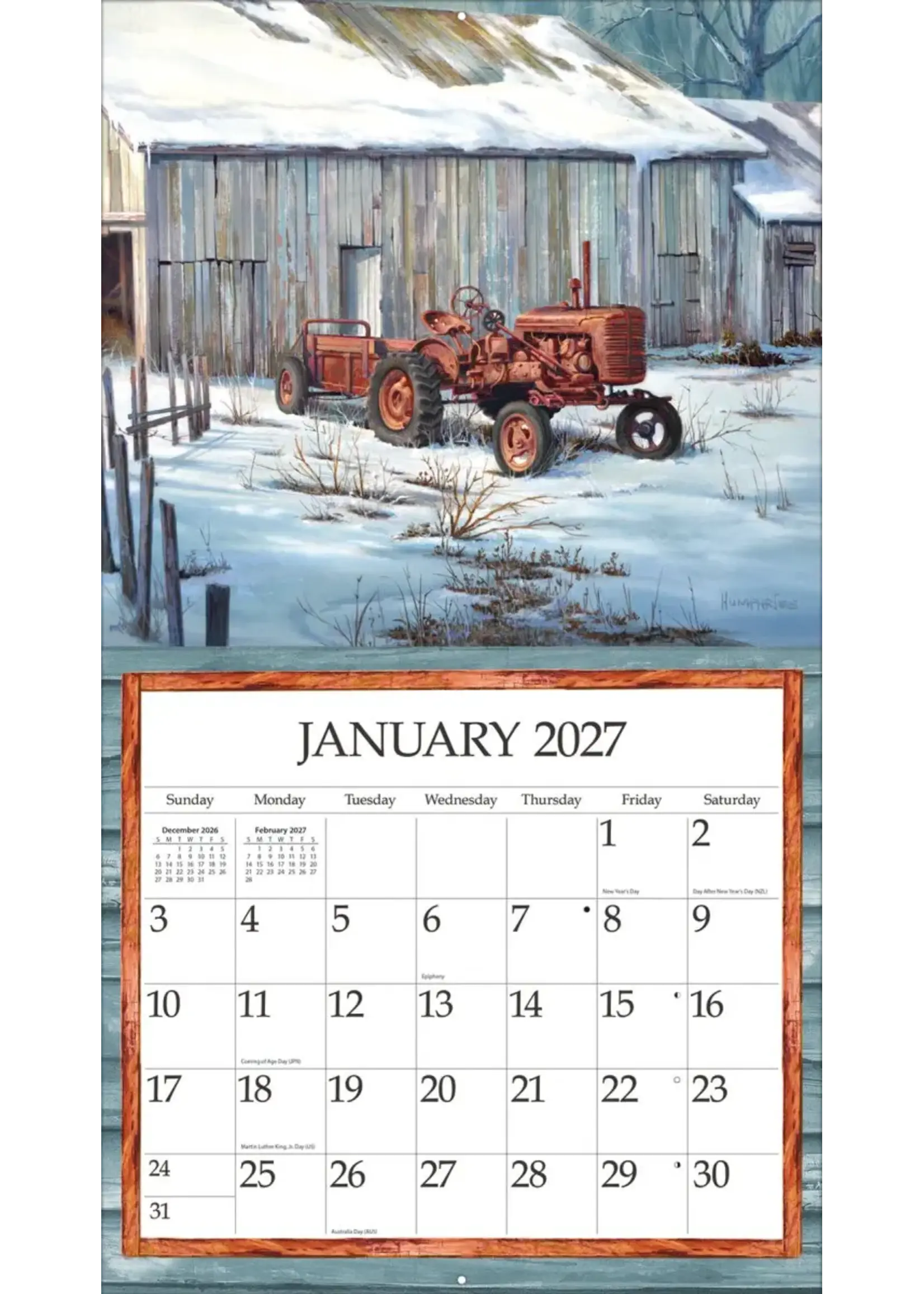 Lang Simple Country Lang Calendar 2027