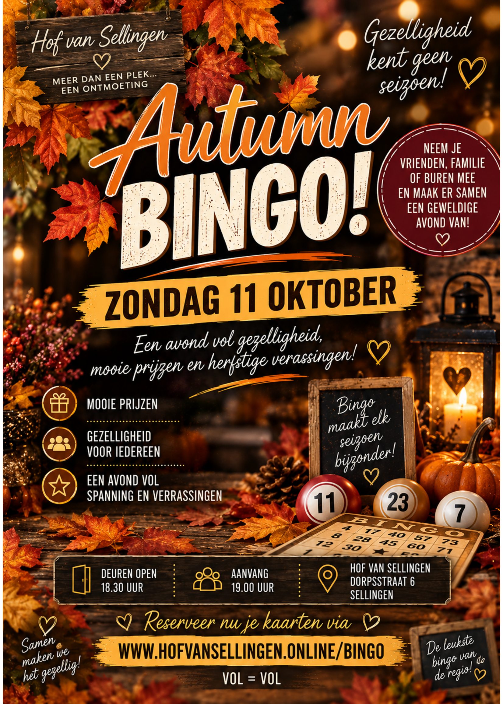Bingokaart   11 oktober  2026