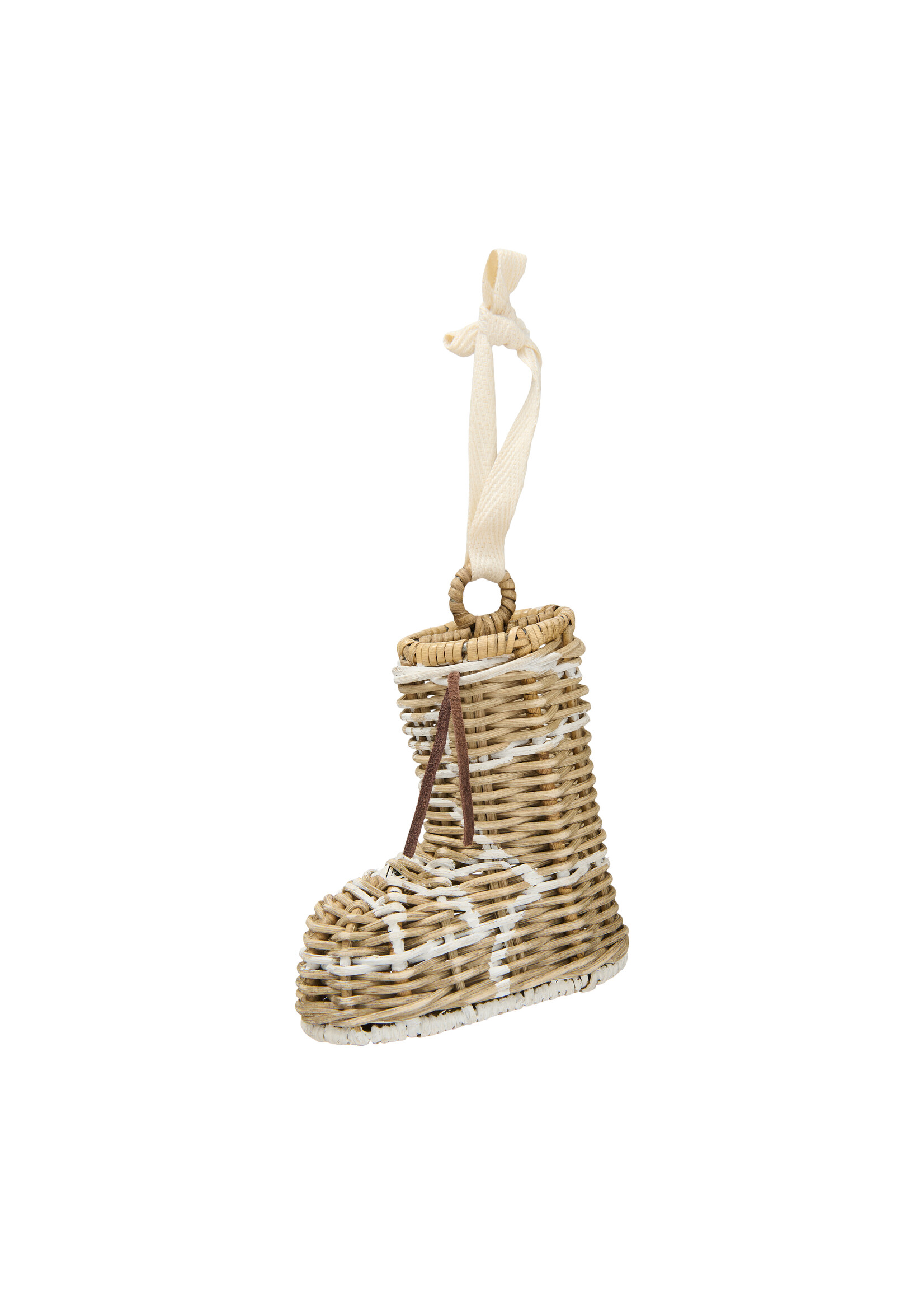 RUSTIC RATTAN SKI BOOT ORNAMENT