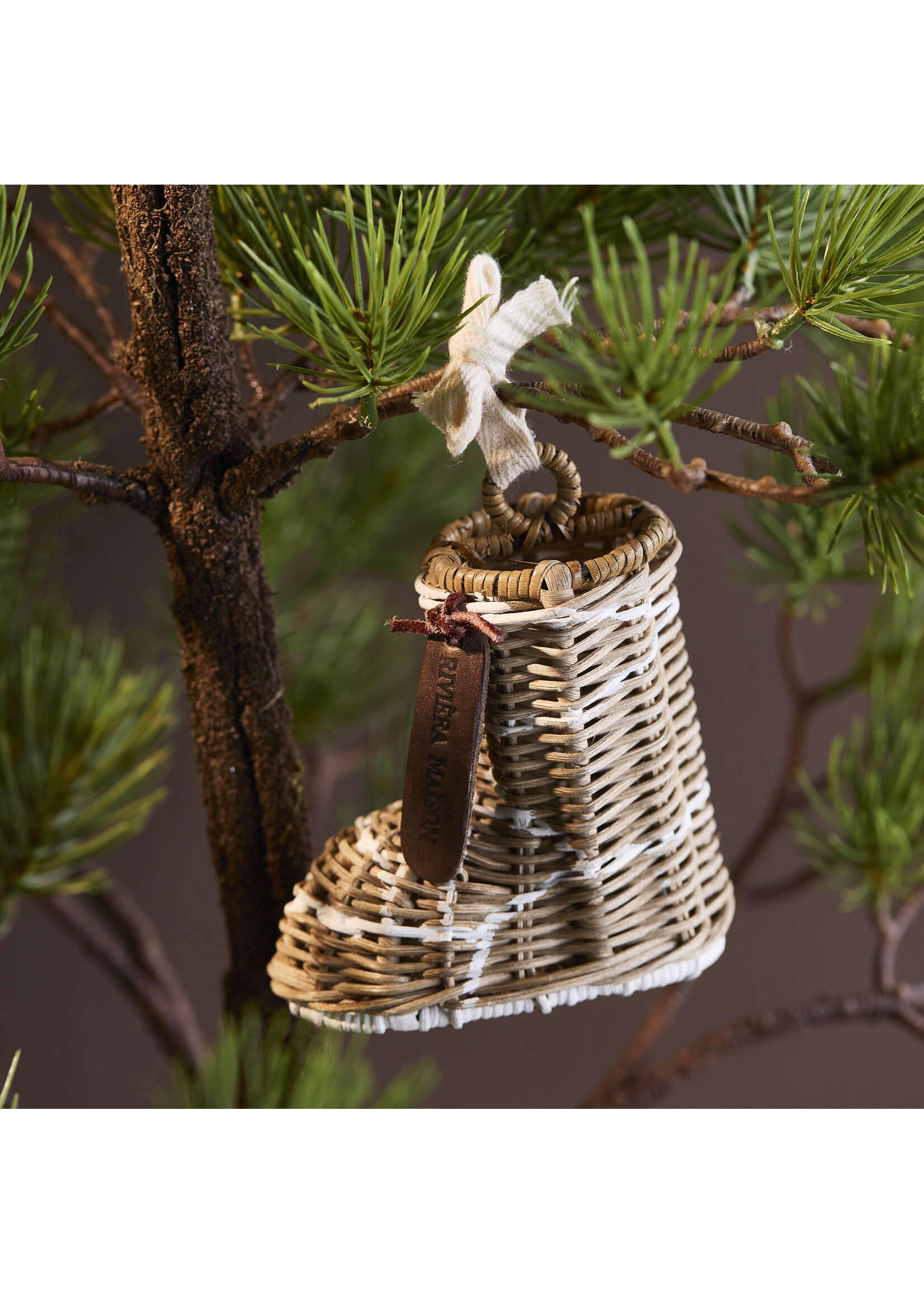 RUSTIC RATTAN SKI BOOT ORNAMENT