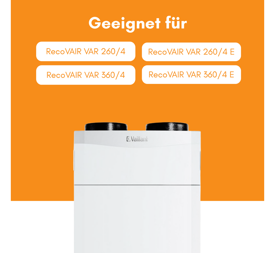 Vaillant RecoVAIR VAR 260/4 (E) / 360/4 (E) - Filterklasse G4+F7