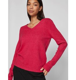 Vila VIRIL V-NECK L/S KNIT TOP - NOOS