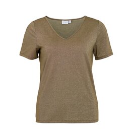 Vila VILUXI GLITTER V-NECK S/S T-SHIRT