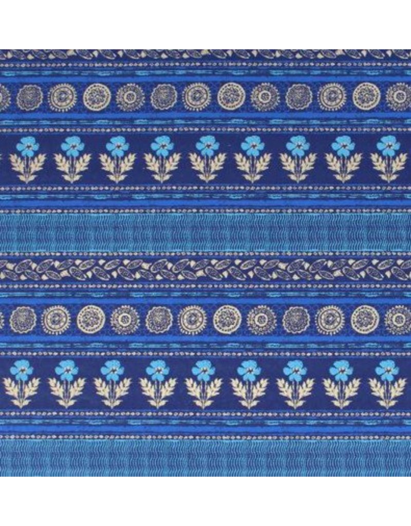 cotton, flower-stripe