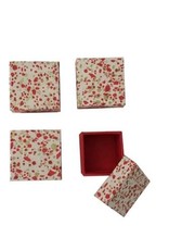 Set 4 doosjes goud/rood print