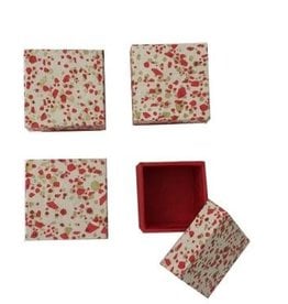 NE414 Set van 4 doosjes goud/rood print