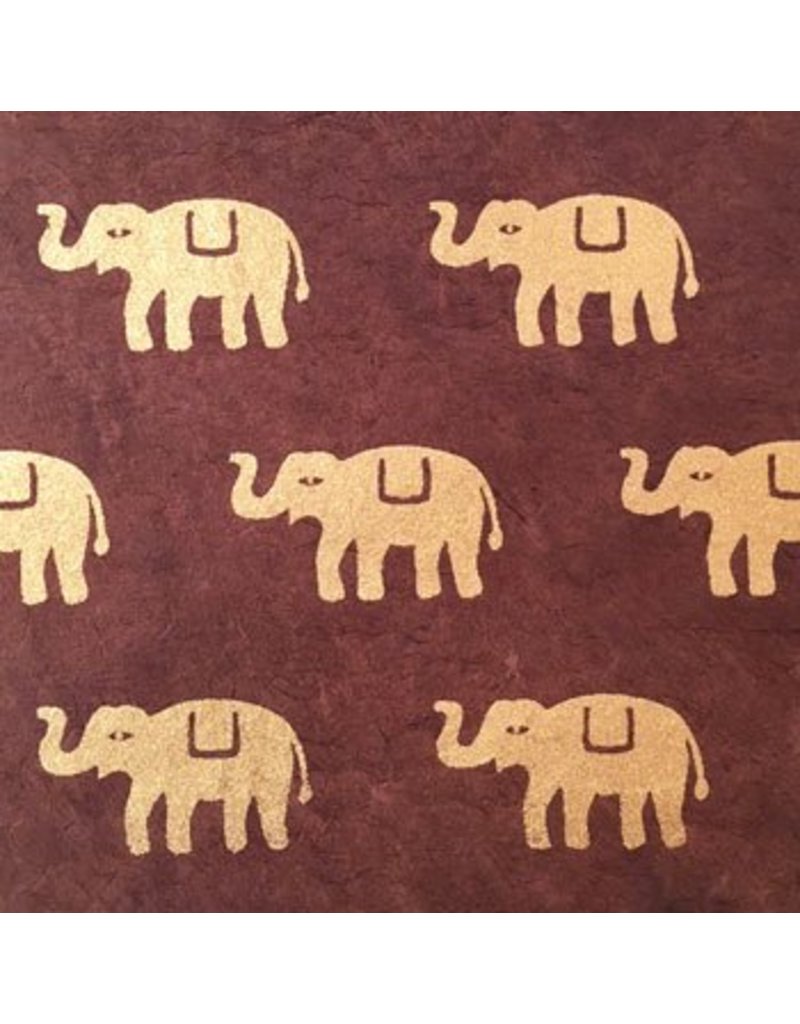 Papier Lokta avec impression d'éléphants