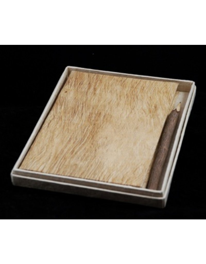 Notebook bark, box and pencil