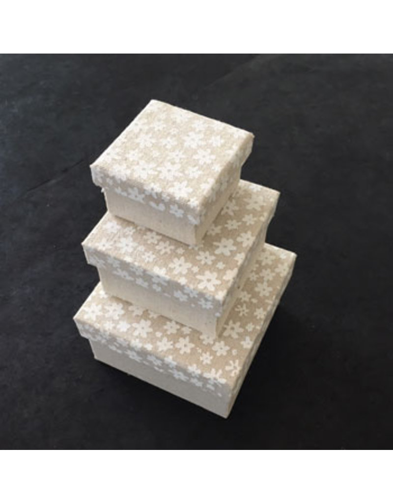 Set of 3 boxes cotton fabric