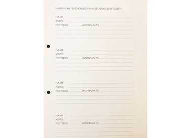 Inhoudsbladen en  insteekhoezen