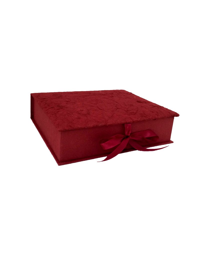 Keepsake box bark fibres, satin ribbon