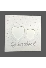 Guestbook with silver hearts