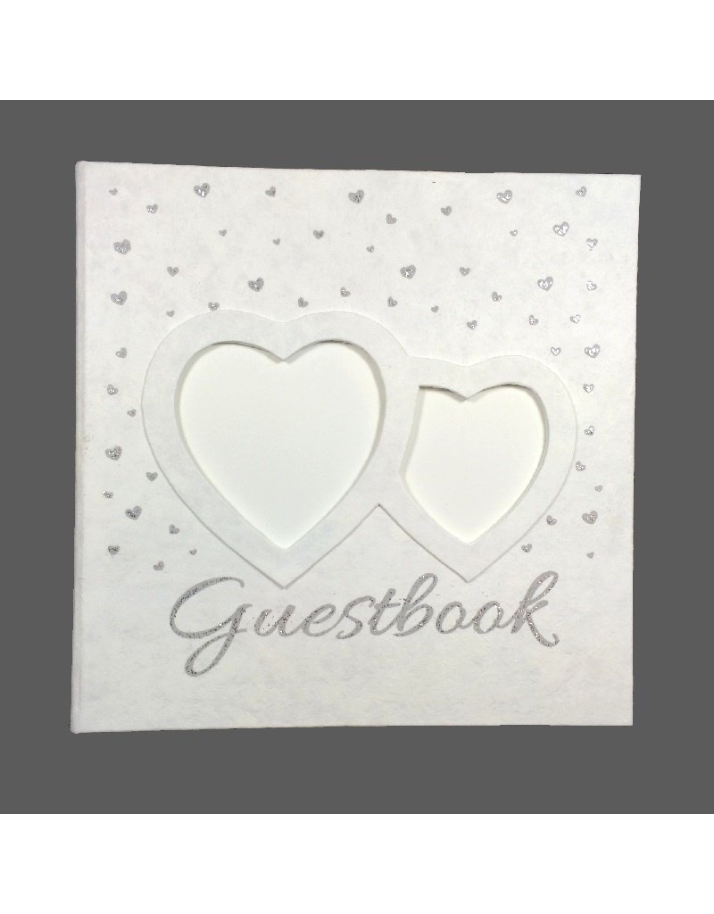 Guestbook with silver hearts