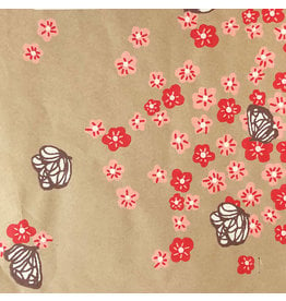 AE131 Cottonpaper with flower/butterfly print