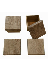 Set of 4 boxes with bark