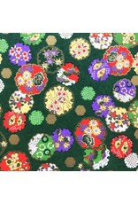 Japanischem Papier mit Blumen/Kreisen