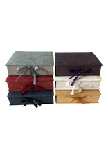 Keepsake box bark fibres, satin ribbon