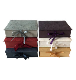 TH313 Keepsake box bark fibres, satin ribbon