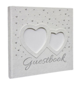 TH182 Guestbook with silver hearts