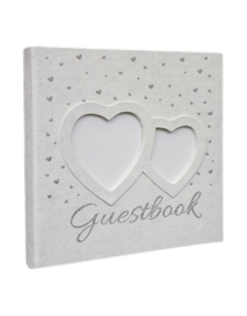 Guestbook with silver hearts