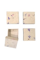 set of 4 boxes lokta-flowers.