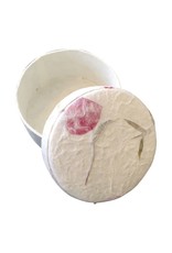 Boîte ronde avec feuille de bougainvilliers