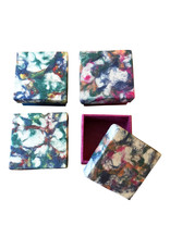 Set of 4 boxes marbled loktapaper