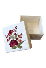 Doosje van mulberry papier met een bloem decoratie