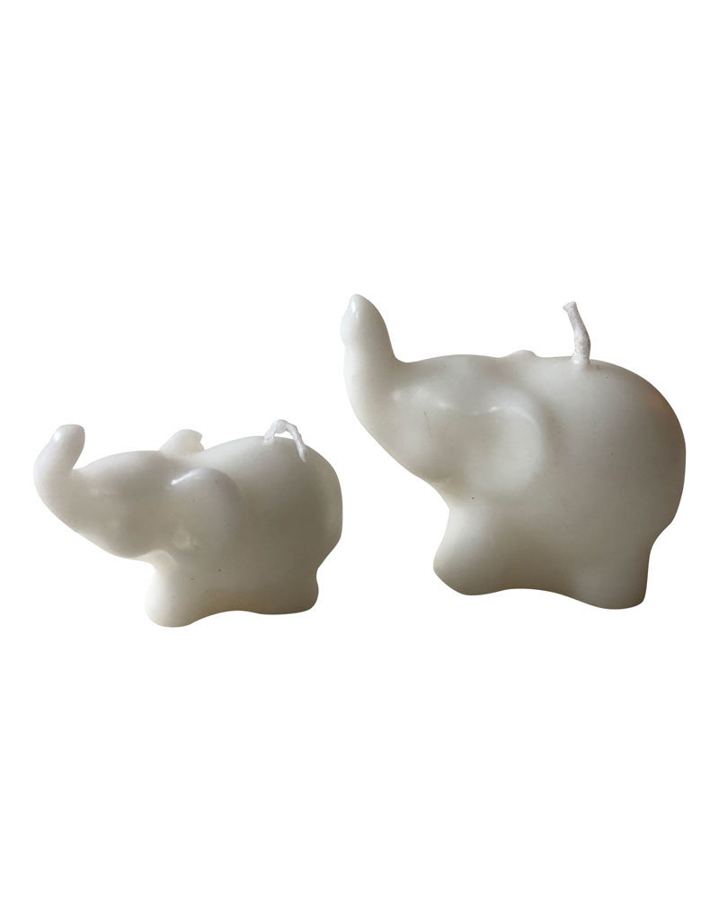 . 2 mini elephant candles in a bag