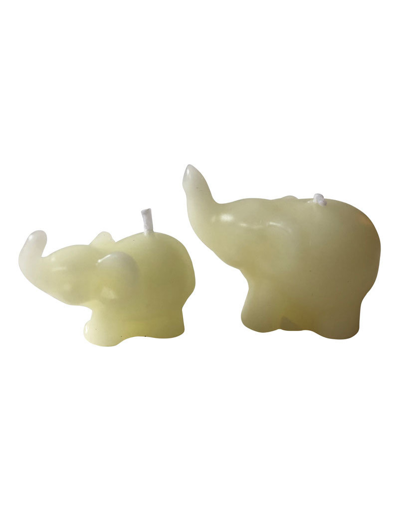 . 2 mini elephant candles in a bag